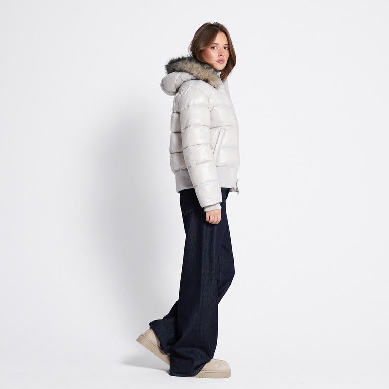 Short puffer jacket "Stormie" Light Beige